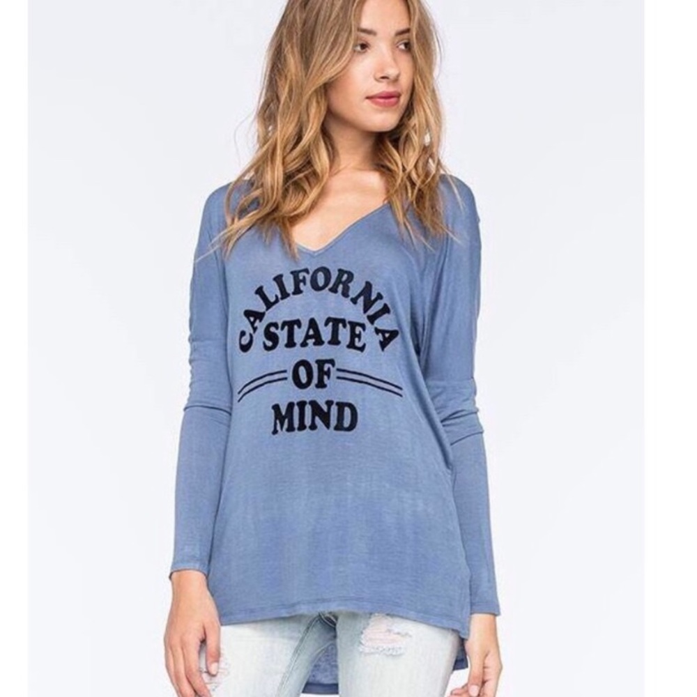 California State of mind graphic tunic top